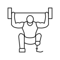 powerlifting handikappade idrottare linje ikon vektor illustration