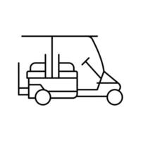 Caddy Golf Club Auto Symbol Leitung Vektor Illustration