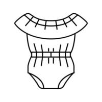 Footie Outfit Baby Tuch Symbol Leitung Vektor Illustration