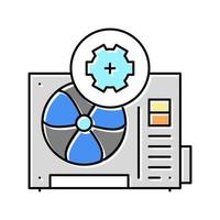 Klimaanlage Block Arbeitsprozess Farbsymbol Vektor Illustration