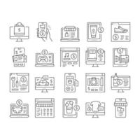 Shopping-Online-App-Sammlung Symbole Set Vektor