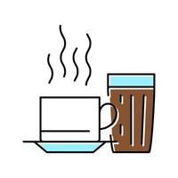 Heiße Tasse Kaffee Farbe Symbol Vektor Illustration