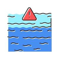 havet ocean krisen färg ikon vektor illustration