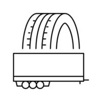 Anhänger Reifen Symbol Leitung Vektor Illustration