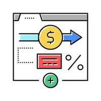 provision pengar färg ikon vektor illustration