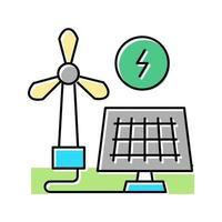 Solarpanel energiesparende Farbsymbol-Vektorillustration vektor