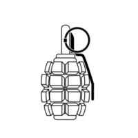 Granate-Icon-Vektor. Explosionsillustrationszeichen. Waffensymbol. Armee-Logo. vektor