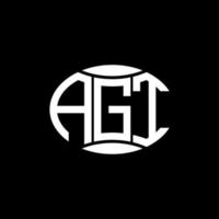 agt abstrakt monogram cirkel logotyp design på svart bakgrund. agt unik kreativ initialer brev logotyp. vektor