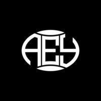 aey abstrakt monogram cirkel logotyp design på svart bakgrund. aey unik kreativ initialer brev logotyp. vektor