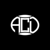 acd abstrakt monogram cirkel logotyp design på svart bakgrund. acd unik kreativ initialer brev logotyp. vektor