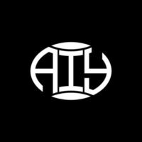 aiy abstraktes Monogramm-Kreis-Logo-Design auf schwarzem Hintergrund. aiy einzigartiges kreatives Initialen-Buchstabenlogo. vektor