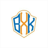 bxk abstraktes Monogramm-Schild-Logo-Design auf weißem Hintergrund. bxk kreatives Initialen-Buchstabenlogo. vektor