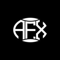 afx abstraktes Monogramm-Kreis-Logo-Design auf schwarzem Hintergrund. afx einzigartiges kreatives Initialen-Buchstabenlogo. vektor