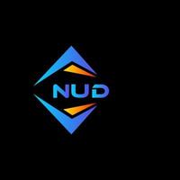 Nud-abstraktes Technologie-Logo-Design auf schwarzem Hintergrund. nud kreative Initialen schreiben Logo-Konzept. vektor