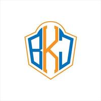 bkj abstraktes Monogramm-Schild-Logo-Design auf weißem Hintergrund. bkj kreatives Initialen-Buchstaben-Logo. vektor