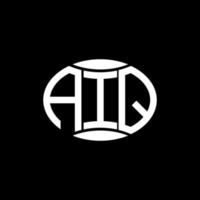 aiq abstraktes Monogramm-Kreis-Logo-Design auf schwarzem Hintergrund. aiq einzigartiges kreatives Initialen-Buchstabenlogo. vektor