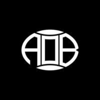 aob abstrakt monogram cirkel logotyp design på svart bakgrund. aob unik kreativ initialer brev logotyp. vektor
