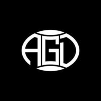 agd abstrakt monogram cirkel logotyp design på svart bakgrund. agd unik kreativ initialer brev logotyp. vektor