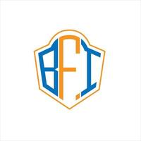 bfi abstrakt monogram skydda logotyp design på vit bakgrund. bfi kreativ initialer brev logotyp. vektor