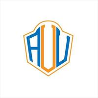 auu abstraktes Monogramm-Schild-Logo-Design auf weißem Hintergrund. auu kreatives Initialen-Buchstabenlogo. vektor