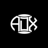 adx abstraktes Monogramm-Kreis-Logo-Design auf schwarzem Hintergrund. adx einzigartiges kreatives Initialen-Buchstabenlogo. vektor
