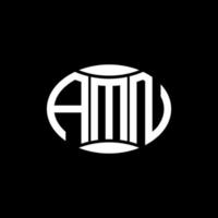 amn abstrakt monogram cirkel logotyp design på svart bakgrund. amn unik kreativ initialer brev logotyp. vektor