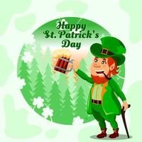 leprechauns firar saint patrick's day med ölbröd vektor