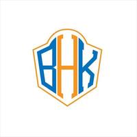 bhk abstraktes Monogramm-Schild-Logo-Design auf weißem Hintergrund. bhk kreatives Initialen-Buchstabenlogo. vektor