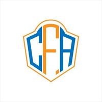 cfa abstraktes Monogramm-Schild-Logo-Design auf weißem Hintergrund. cfa kreatives Initialen-Buchstabenlogo. vektor