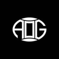 aog abstrakt monogram cirkel logotyp design på svart bakgrund. aog unik kreativ initialer brev logotyp. vektor