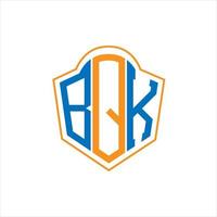 bqk abstraktes Monogramm-Schild-Logo-Design auf weißem Hintergrund. bqk kreatives Initialen-Buchstabenlogo. vektor