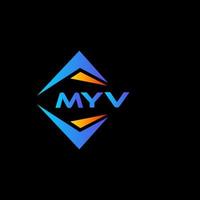 Myv abstraktes Technologie-Logo-Design auf schwarzem Hintergrund. myv kreative Initialen schreiben Logo-Konzept. vektor