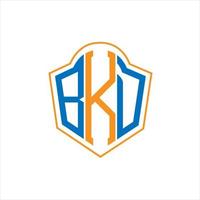 bkd abstraktes Monogramm-Schild-Logo-Design auf weißem Hintergrund. bkd kreatives Initialen-Buchstaben-Logo. vektor