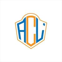 acl abstraktes Monogramm-Schild-Logo-Design auf weißem Hintergrund. acl kreatives Initialen-Buchstabenlogo. vektor