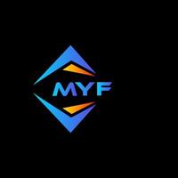 myf abstraktes Technologie-Logo-Design auf schwarzem Hintergrund. myf kreative Initialen schreiben Logo-Konzept. vektor