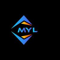 Myl abstraktes Technologie-Logo-Design auf schwarzem Hintergrund. Myl kreatives Initialen-Buchstaben-Logo-Konzept. vektor