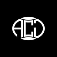 acj abstraktes Monogramm-Kreis-Logo-Design auf schwarzem Hintergrund. acj einzigartiges kreatives Initialen-Buchstabenlogo. vektor
