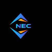 nec abstraktes Technologie-Logo-Design auf schwarzem Hintergrund. nc kreative Initialen schreiben Logo-Konzept. vektor