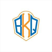 bkq abstraktes Monogramm-Schild-Logo-Design auf weißem Hintergrund. bkq kreatives Initialen-Buchstabenlogo. vektor