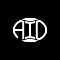 aio abstrakt monogram cirkel logotyp design på svart bakgrund. aio unik kreativ initialer brev logotyp. vektor