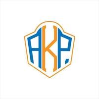 akp abstraktes Monogramm-Schild-Logo-Design auf weißem Hintergrund. akp kreatives Initialen-Buchstabenlogo. vektor