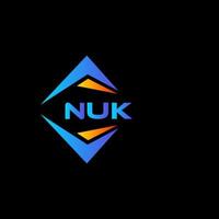 nuk abstraktes Technologie-Logo-Design auf schwarzem Hintergrund. nuk kreative Initialen schreiben Logo-Konzept. vektor