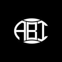 abi abstraktes Monogramm-Kreis-Logo-Design auf schwarzem Hintergrund. abi einzigartiges kreatives Initialen-Buchstabenlogo. vektor