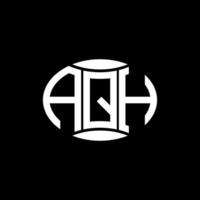 aqh abstraktes Monogramm-Kreis-Logo-Design auf schwarzem Hintergrund. aqh einzigartiges kreatives Initialen-Buchstabenlogo. vektor