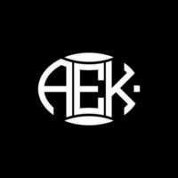 aej abstraktes Monogramm-Kreis-Logo-Design auf schwarzem Hintergrund. aej einzigartiges kreatives Initialen-Buchstabenlogo. vektor