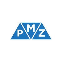 mpz abstraktes Anfangslogodesign auf weißem Hintergrund. mpz kreative Initialen schreiben Logo-Konzept. vektor