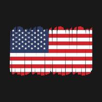 amerikanska flaggan penseldrag vektor