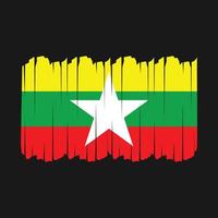 Pinselstriche der Myanmar-Flagge vektor