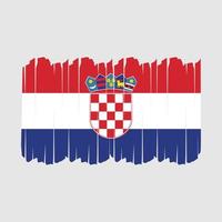 kroatiska flaggan penseldrag vektor