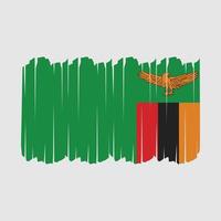 Pinselstriche mit Sambia-Flagge vektor